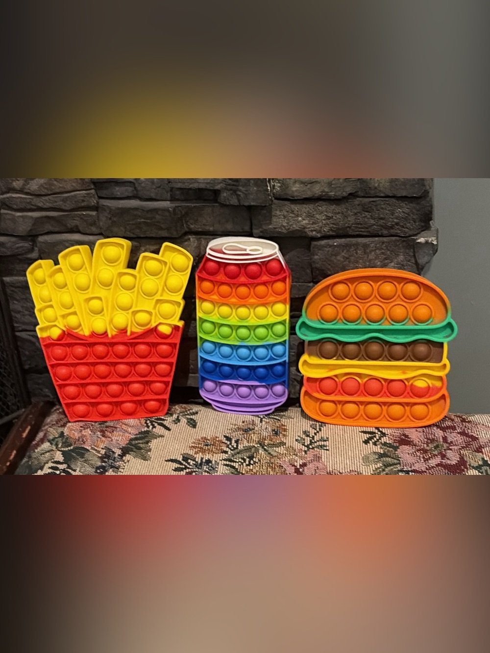 Set of 3 Food-Themed Pop-It Fidget Toys